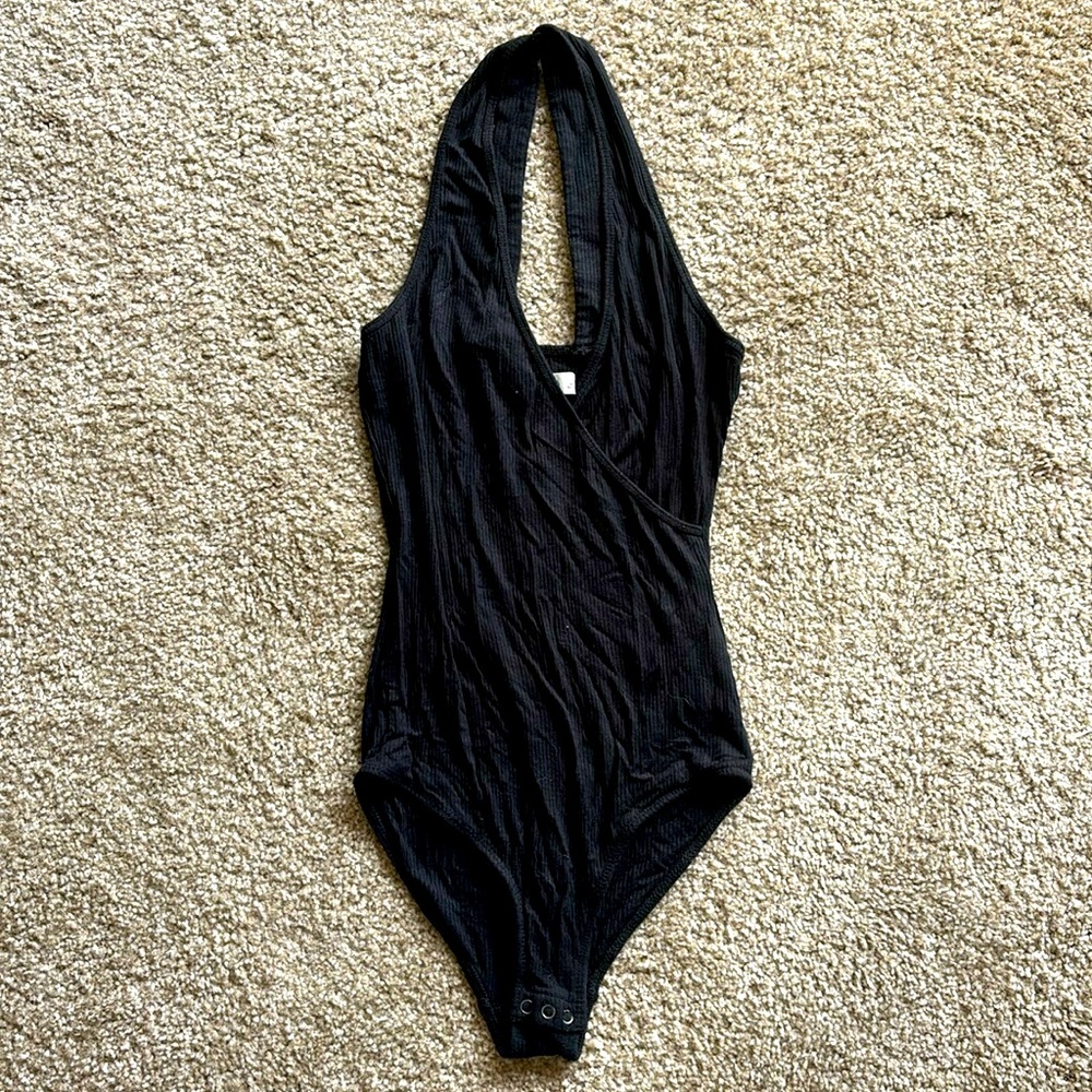 Abercrombie & Fitch Black Ribbed Bodysuit